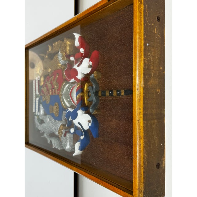 Late 20th Century British Heraldic Armorial Shire Coat Arms of Chester Plaster Wall Sculpture in Cas For Sale - Image 9 of 11