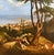 French School, 19th century. Oil painting on canvas. Depicts travelers on a path, with the town of Sète below. The reverse...