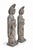 Stone Gray Pair Monumental Antique 48" Solid Stone Chinese Court Lady Figure Statues Tang Style For Sale - Image 8 of 18