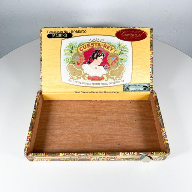 Vintage Cuesta -Rey 10 Cigar Box Dominican No 7 Robusto Centennial For Sale - Image 11 of 13