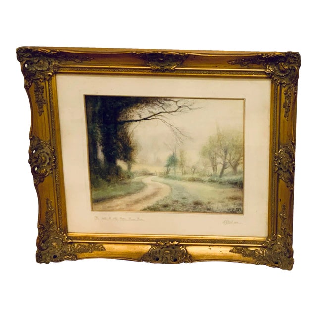 “The Path” a.j. West Signed Watercolor Painting For Sale