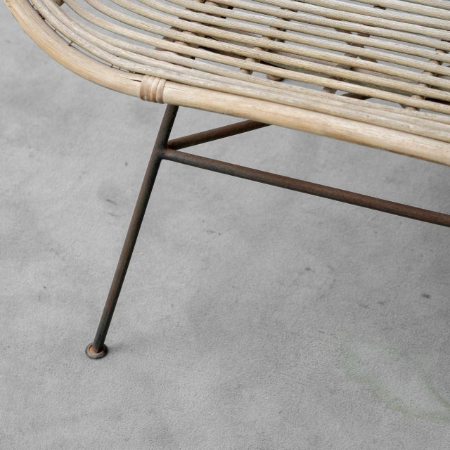 Vintage Rattan and Metal Armchair, 1960s For Sale - Image 11 of 13