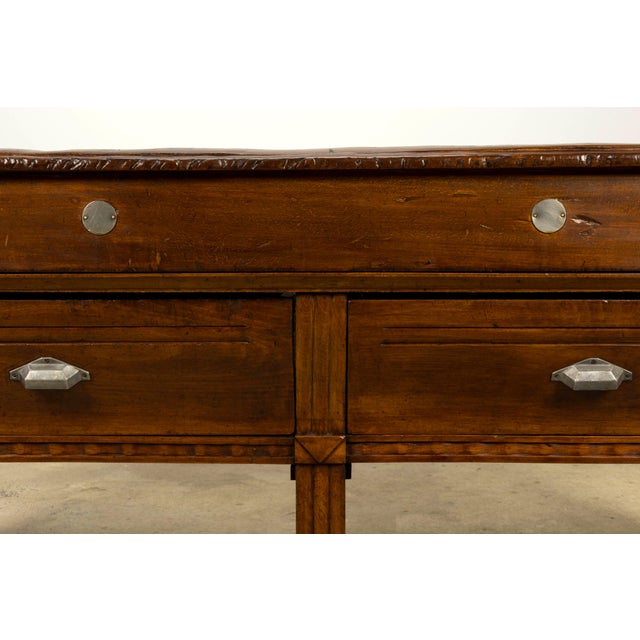 Brown 1920s French Art Deco Butcher Block Table, Beech Wood, Provence For Sale - Image 8 of 18