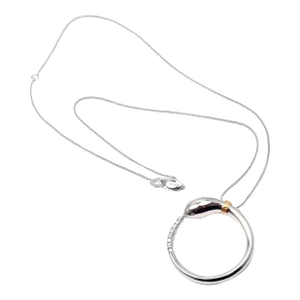 Damiani Infinito 18k White Gold Diamond Snake Pendant Necklace
