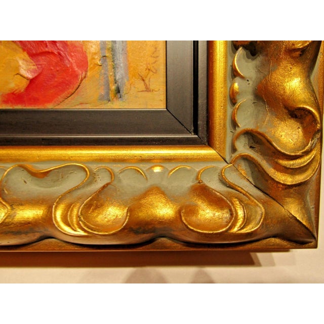 Orange Mark Kanovich Terra-Cotta and Acrylic Painting Wood Panel Signed Dated 2012 Coa For Sale - Image 8 of 13