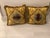 Atelier Versace vintage pair of 2 custom made pillows gold bronze baroque 28”28” with inserts in perfect condition 1990s
