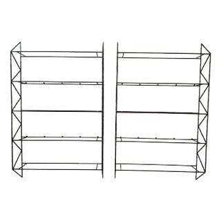 Pair Of Steel Wall Mounted Shelves For Sale