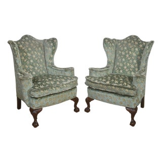 Early 20th Century Wingback Armchairs, Set of 2 For Sale