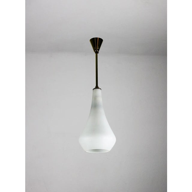 Vintage Opaline Matt Glass Pendant Lamp, 1970s For Sale - Image 11 of 13