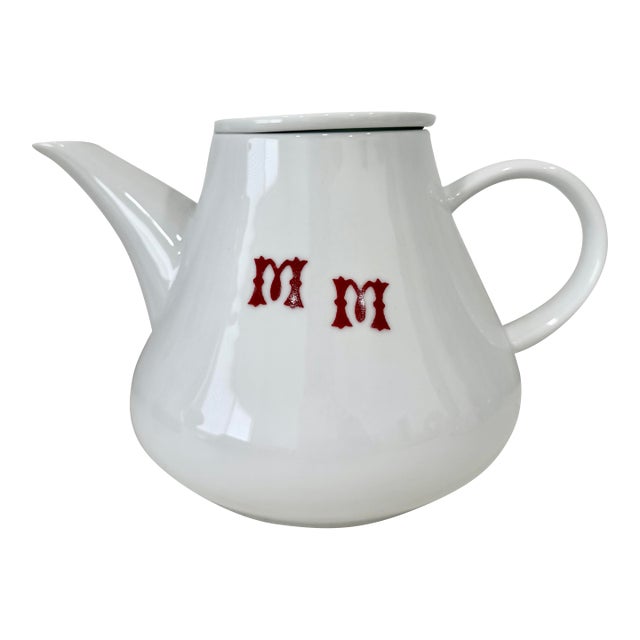 Mid 20th Century Monogrammed Teapot For Sale