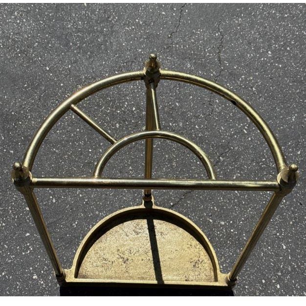 Share Vintage Brass and Iron Umbrella Stand For Sale - Image 10 of 13
