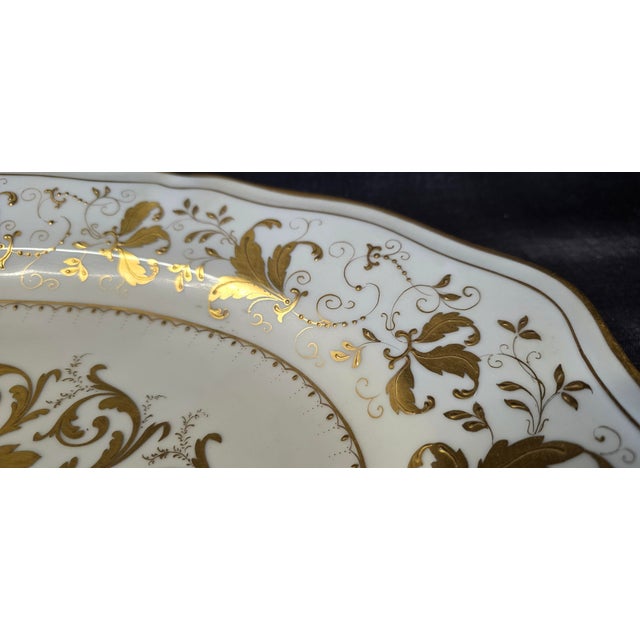 Ceramic Covered Tureen with Stand in Porcelain with Gilded Vegetal Decoration from Le Tallec, Paris, France, 1960s For Sale - Image 7 of 16