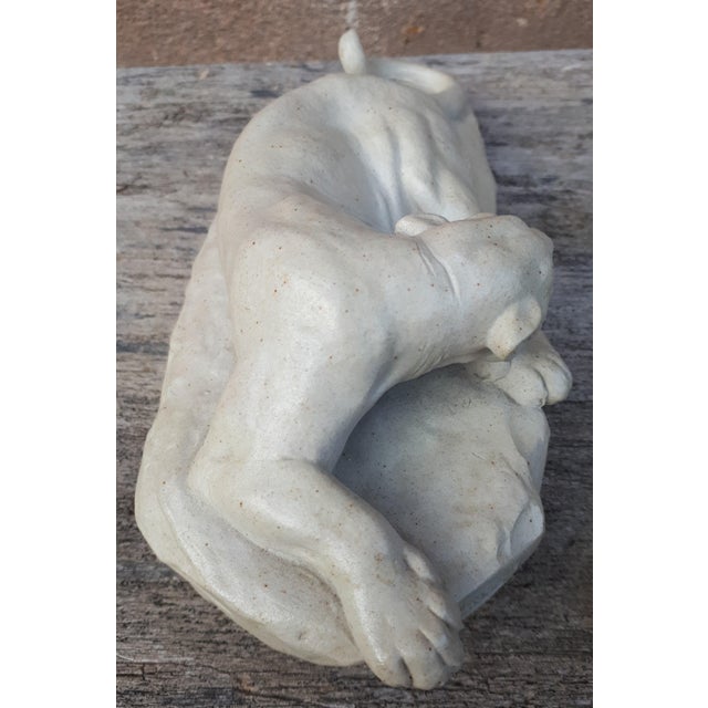 Sculpture of Lying Lioness in Enamel & Stoneware by Clovis-Edmond Masson, 1890s For Sale - Image 11 of 18