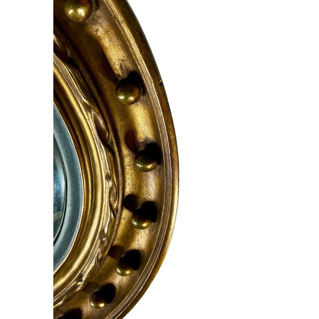 French Convex Witch Eye Mirror in Carved Giltwood, 19th Century For Sale - Image 5 of 7