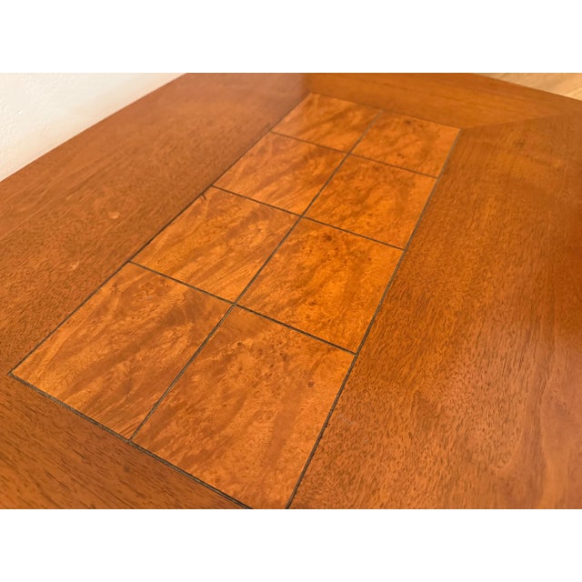 Mid-Century Modern 1958 Pair of Lane Walnut End or Side Tables With Inlaid Tops Mid-Century Modern Pair #1925 For Sale - Image 3 of 8