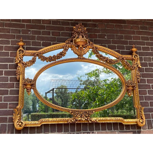 1980s Italian Baroque Gold Beech Mirror Wall 1pc For Sale - Image 12 of 12