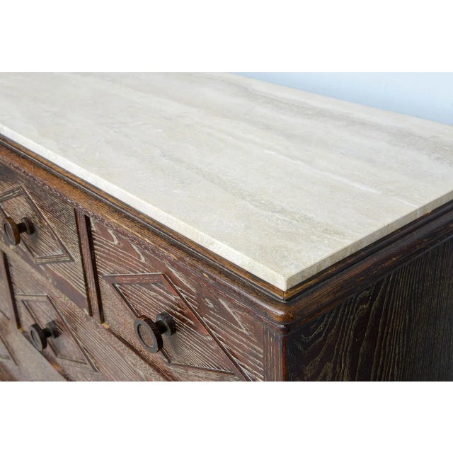 Unusual French Mid-Century Cerused Oak Chest For Sale In New York - Image 6 of 7