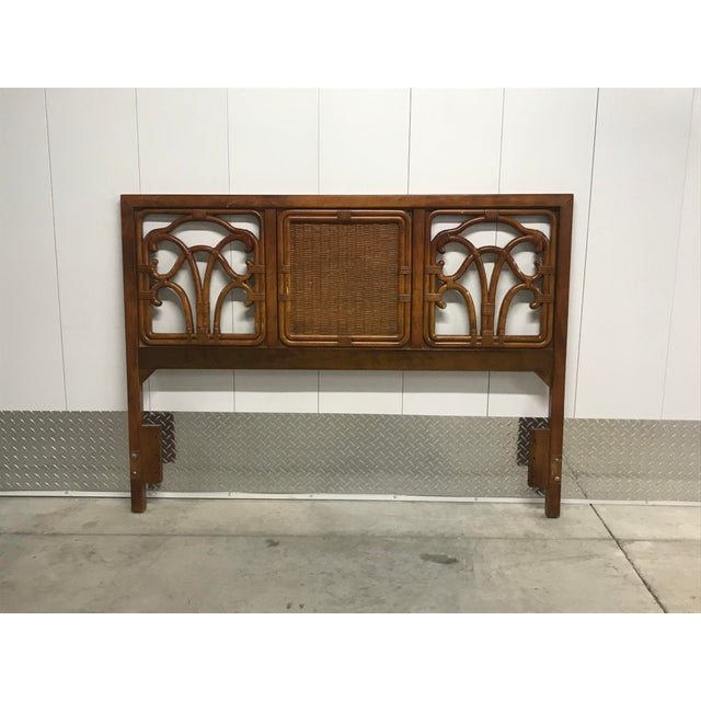 Mid Century Modern Faux Bamboo Stanley Headboard.