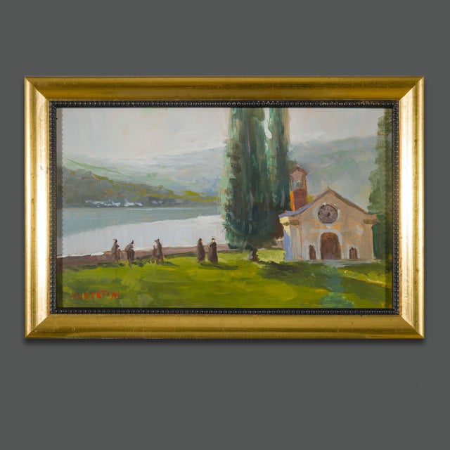 Oreste Albertini, Mountain Landscape, 1920s, Oil Painting on Panel, Framed For Sale - Image 10 of 10