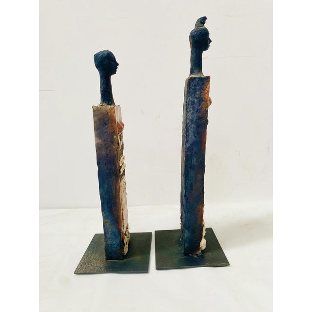 20th Century Glazed Ceramic Sculptures, Set of 2 For Sale - Image 6 of 11