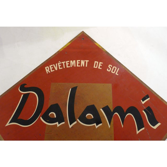 Large vintage advertising sign for the Dalami brand, flooring (in Poissy), which produced vinyl tiles containing asbestos...