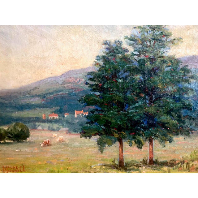 On offer is an original regionalist landscape by the listed Kansas impressionist artist Maude Josephine Mitchell...
