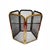 This vintage fireplace screen, crafted from brass with black metal mesh, consists of five hinged panels that allow you to...