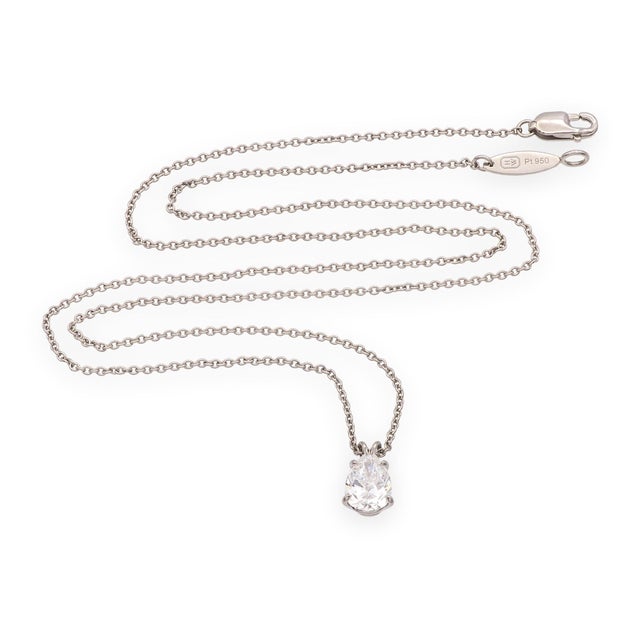 Contemporary Harry Winston Platinum Pear Shape Diamond Solitaire Pendant Necklace .85ct Dvvs2 For Sale - Image 3 of 12