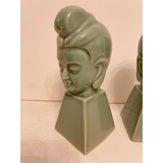 1970s Pair Buddha Sculptures or Bookends For Sale - Image 5 of 10