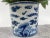 1980s Chinese Qing Dynasty Style Blue & White Dragon Motif Porcelain Planter For Sale - Image 5 of 10