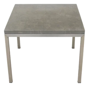 Parsons Style Square Occasional Table Concrete Top and Stainless Steel Base