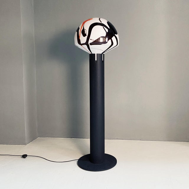 Mid-Century Modern Italian Floor Lamp with Decorated Murano Glass, 1970s For Sale - Image 4 of 16