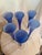 1980s Vintage Post Modern Hollow Stem Cobalt Blue Flute Glasses a Set 6 For Sale - Image 5 of 6