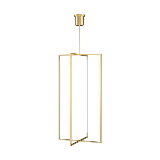 Contemporary Visual Comfort Modern Kenway 42 Pendant LED Natural Brass For Sale - Image 3 of 3