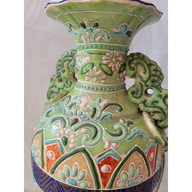 Antique Japanese Moriage Floral Vase For Sale - Image 11 of 11