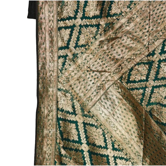 Late 20th Century Late 20th Century Brocade Silk Kantha Throw For Sale - Image 5 of 12