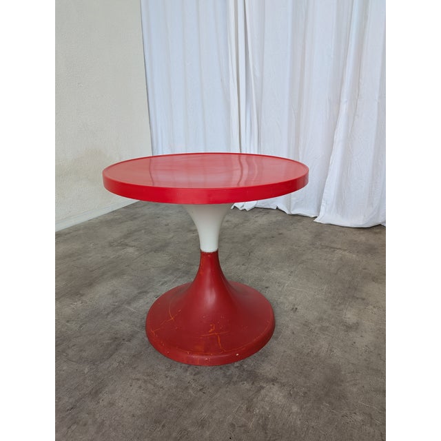 Vintage Red Tulip Table by Meblo Yugoslavia, 1960s For Sale - Image 15 of 15