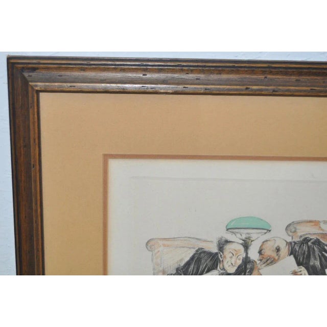 Illustration Gaston Hoffman Color Etching Pencil Signed c.1930s For Sale - Image 3 of 8