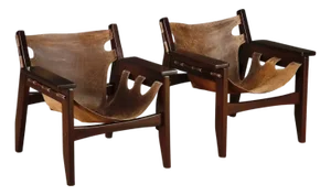 Sergio Rodrigues 'Kilin' Lounge Chairs in Rosewood & Leather, Oca, Brazil 1970s