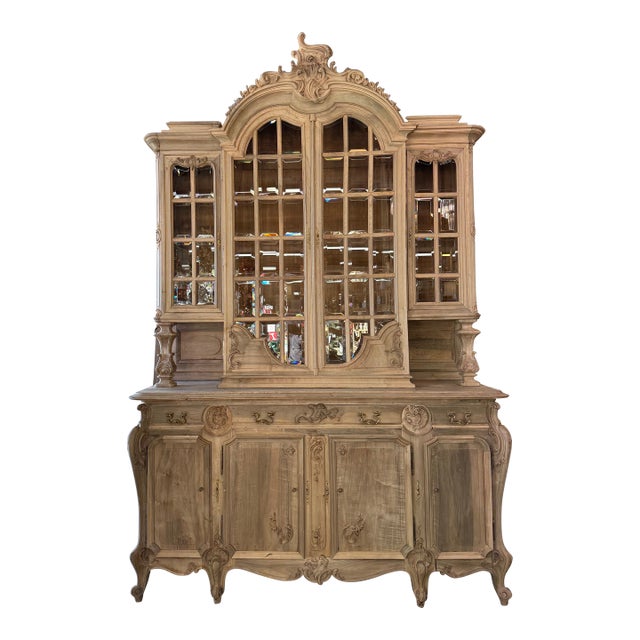 19th. C. French Bleached Walnut Buffet À Deux Corps For Sale