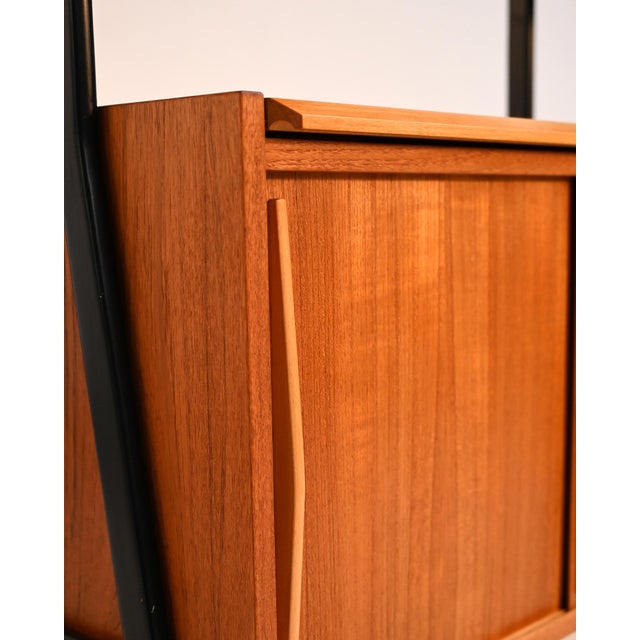 Scandinavian Double Teak Bookcase with Black Uprights, 1960s For Sale - Image 12 of 17
