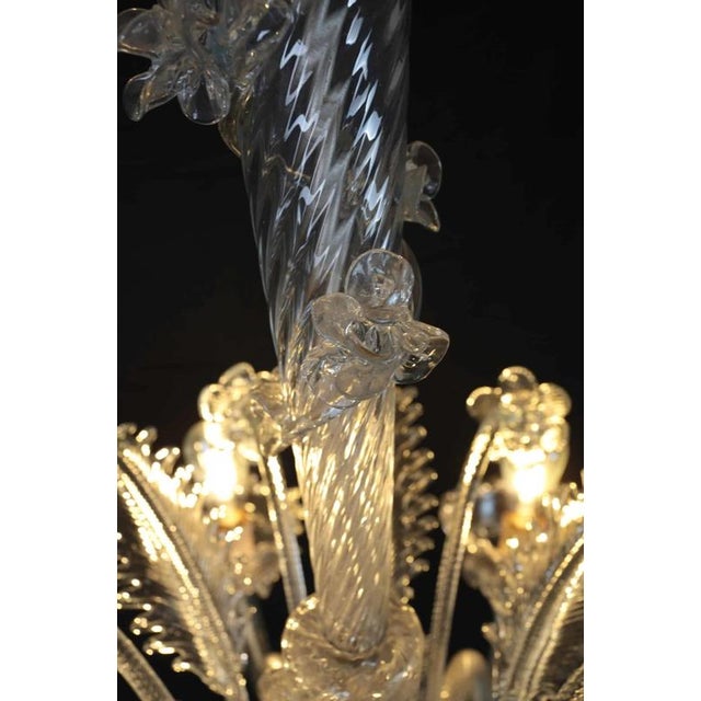 Six-Arm Venetian Murano Chandelier. Restored For Sale - Image 9 of 13