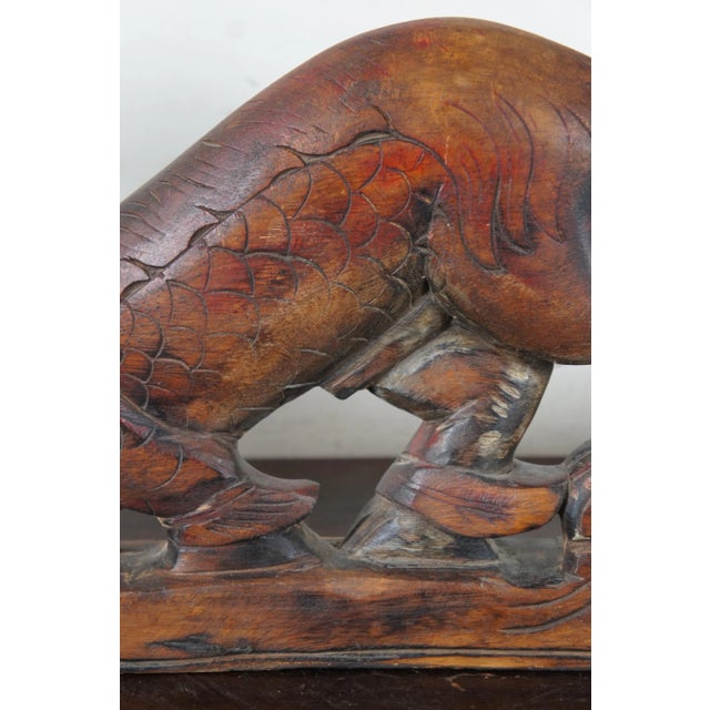 Antique Chinese Rosewood Carved Dragon Serpent Sculpture For Sale - Image 11 of 13