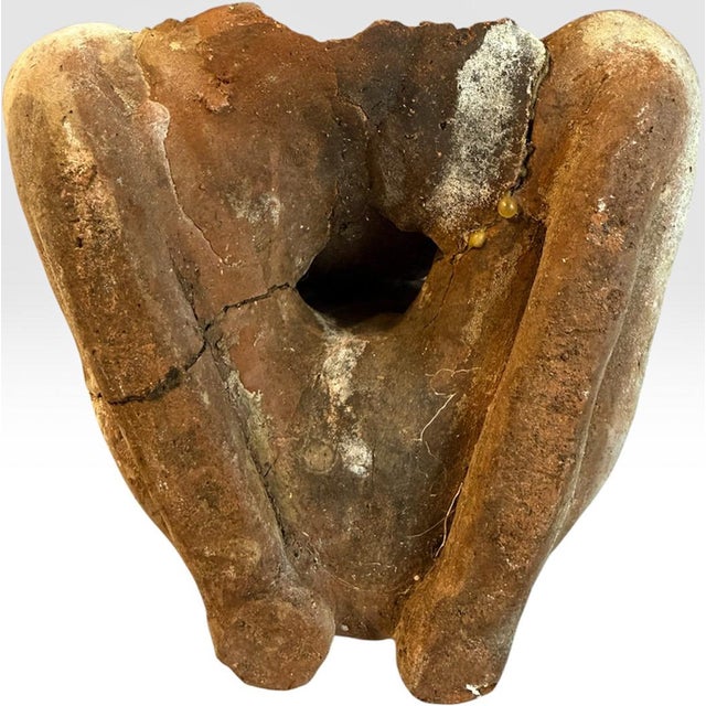 Mid 20th Century Pre-Columbian Style Nayarit Terracotta Kneeling Woman Grinding Metate Effigy Sculpture For Sale - Image 11 of 11