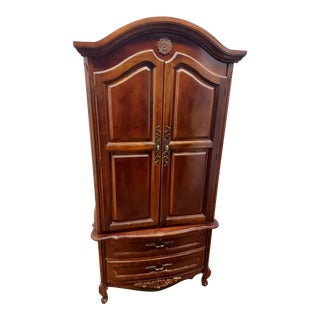 1980s Bassett Palace Court Cherry Armoire For Sale