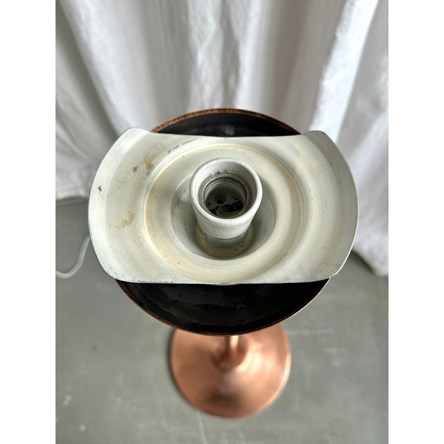 Mid-Century Hungarian Industrial Copper Floor Lamp with Amber Glass Shade, 1970s For Sale - Image 17 of 18