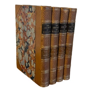 Antique 19th Century Fine Leather Bindings - History Books - The Church of England - 4 Volumes For Sale