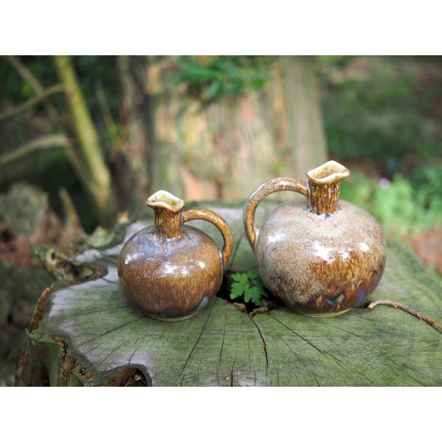 Mid-Century French Round Pitcher Medium Neck Glazed Stoneware For Sale - Image 10 of 12