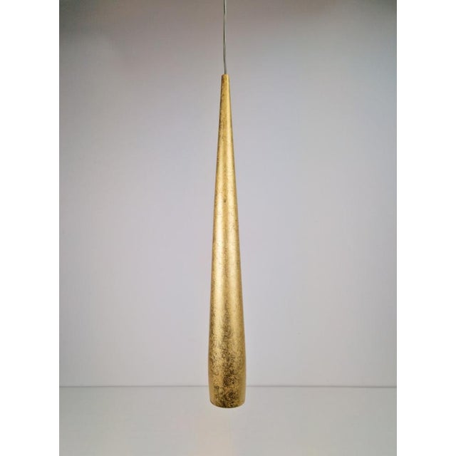 Conical Gold Line Pendant Lamp from Panzeri, Italy, 1990s For Sale - Image 10 of 10