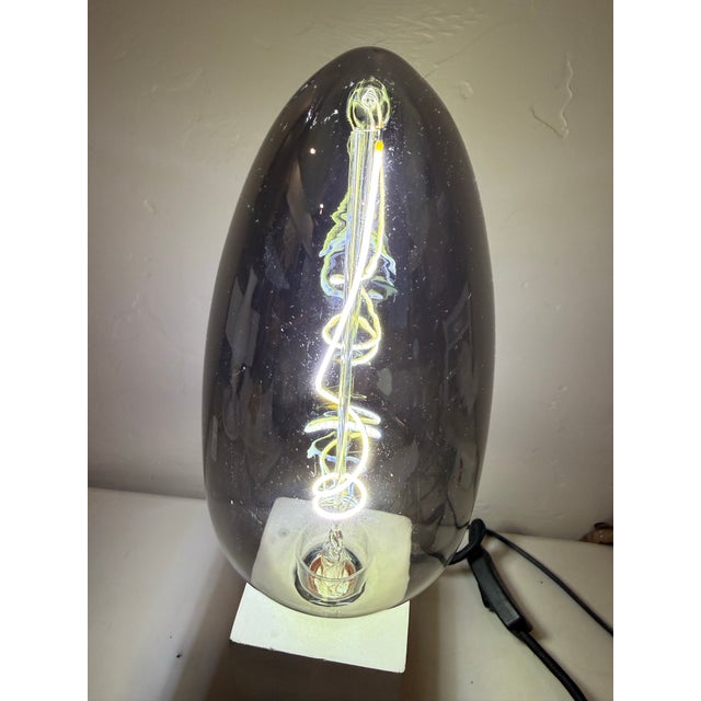 Mid 20th Century Large Contemporary Modern Lamp Egg Shaped Mercury Glass Bulb For Sale - Image 4 of 12
